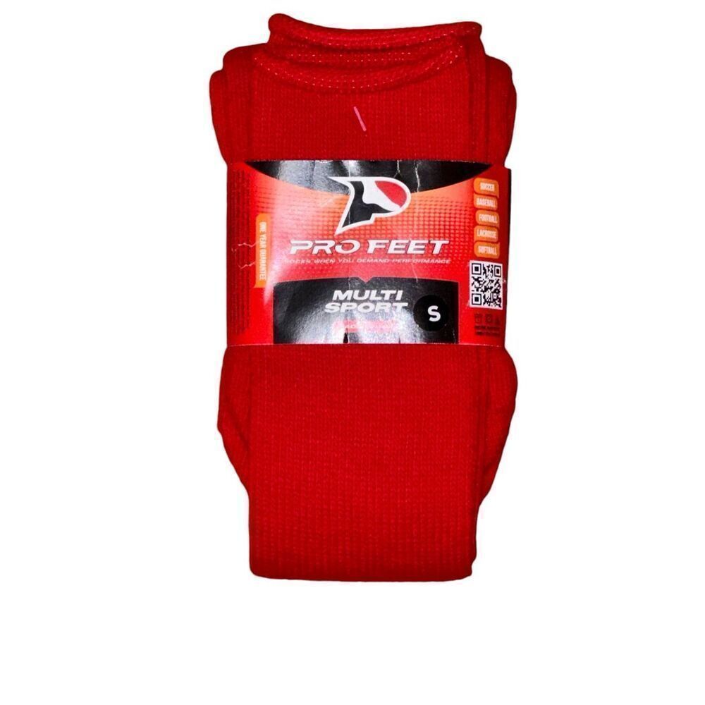 NEW WITH TAGS PRO FEET women toe socks size Small 7-9 RED MADE IN USA SPORTS SOC